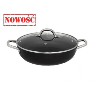 Brytfanna stalowo-żeliwna Kenno 30 cm / 3 litry (ze szklaną pokrywką)