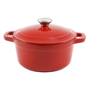 Garnek żeliwny z pokrywką 2,5 l czerwony ARKI