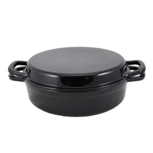 Garnek żeliwny z pokrywką do grillowania 28 cm, czarny ARKI