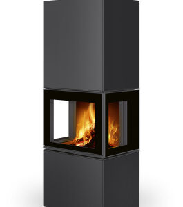 Designerski kominek Romotop LERA C GH metal z akumulacją