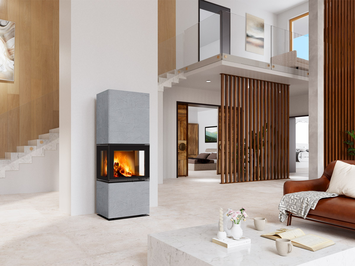 Designerski kominek Romotop LERA C GH thermaline z akumulacją - obrazek 2